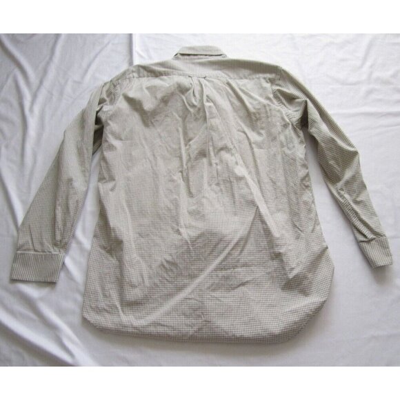 Men Stafford Gingham Button Cotton 2 Ply Long Sleeve Shirt Sz 16.5-34 (MT360) - Picture 9 of 9